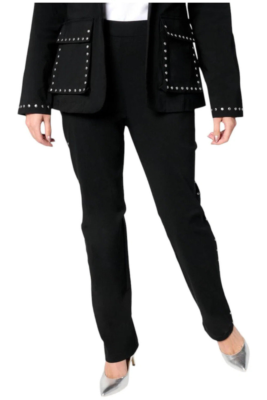 Vivica A. Fox Collection Women's Millenium Pant w/ Side Studs Black - Regular